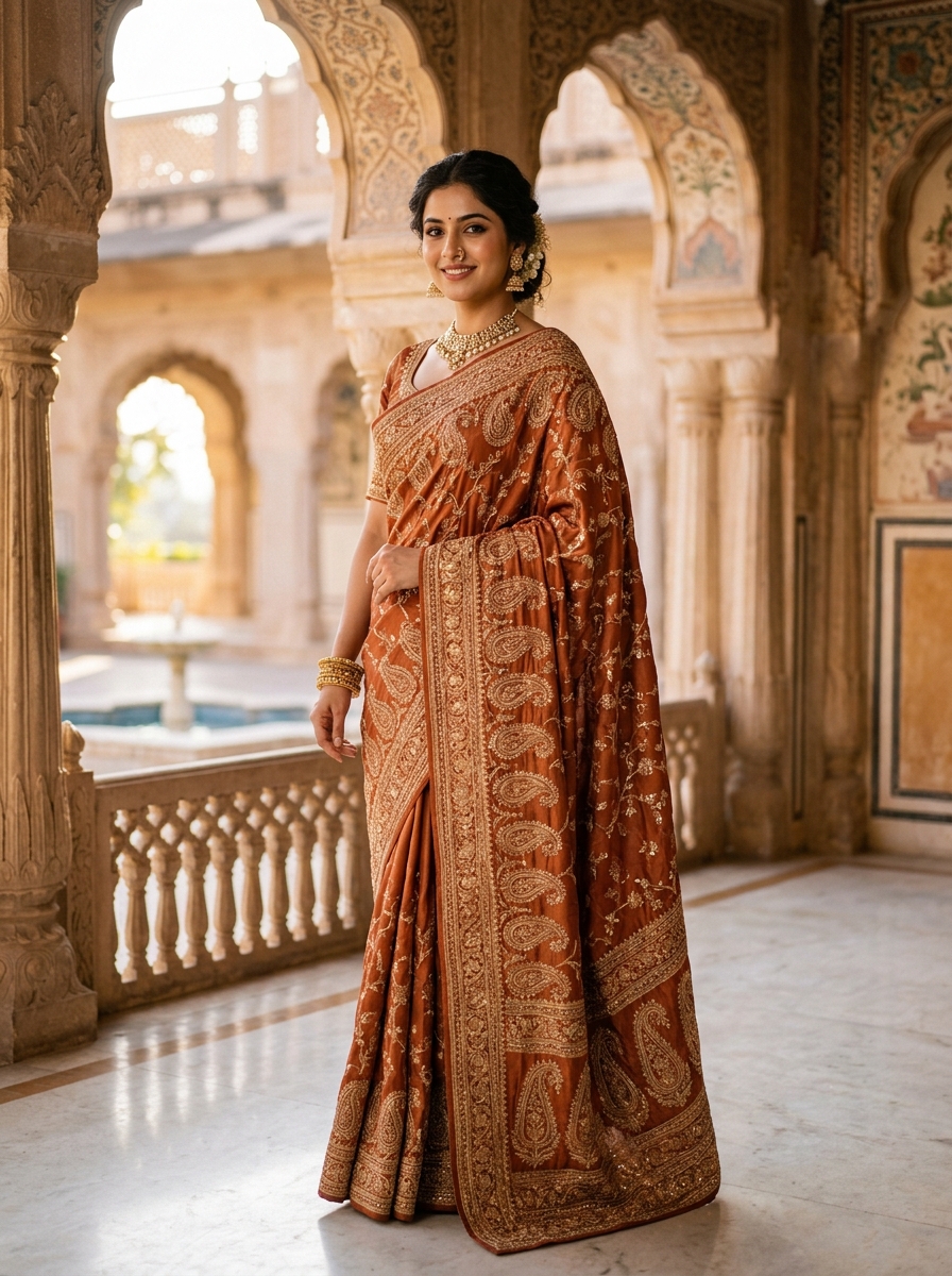 Lakhnavi Silk Saree